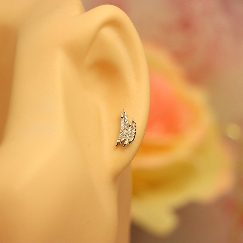 Geometric Line Stud Earrings, S925 Sterling Silver Architectural Jewelry, Sparkling Crystal Earrings, Modern Luxury Gift