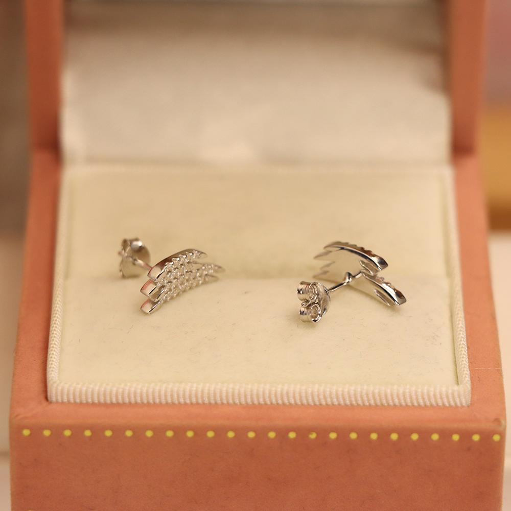 Geometric Line Stud Earrings, S925 Sterling Silver Architectural Jewelry, Sparkling Crystal Earrings, Modern Luxury Gift