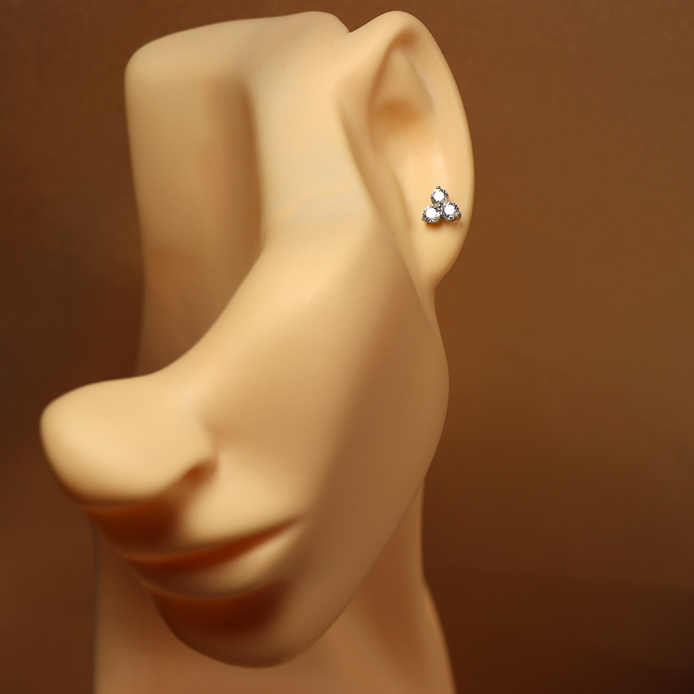 S925 Sterling Silver Stud Earrings for Women, Diamond-inlaid Geometric Earring