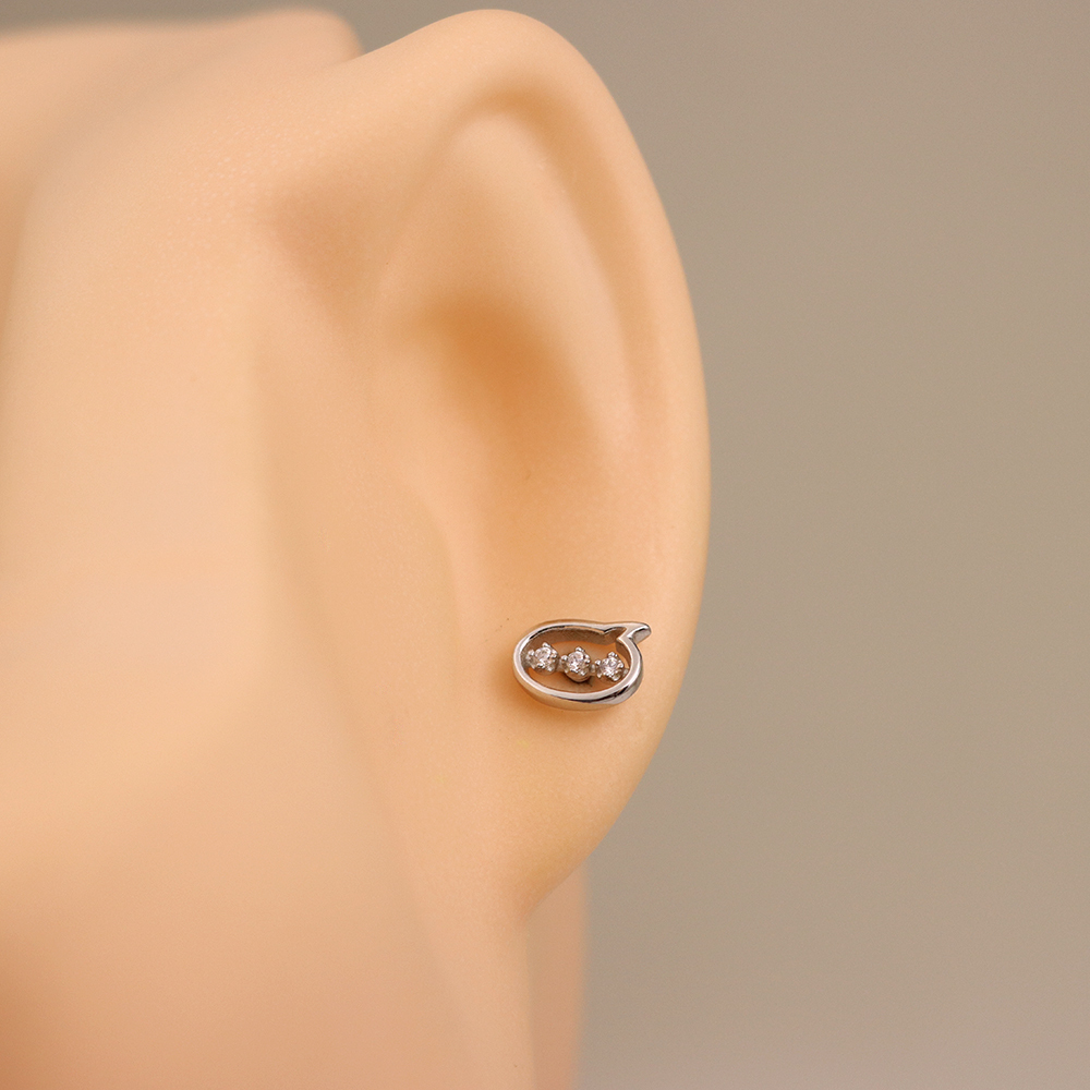 S925 Sterling Silver Symbol-shaped Stud Earrings for Women