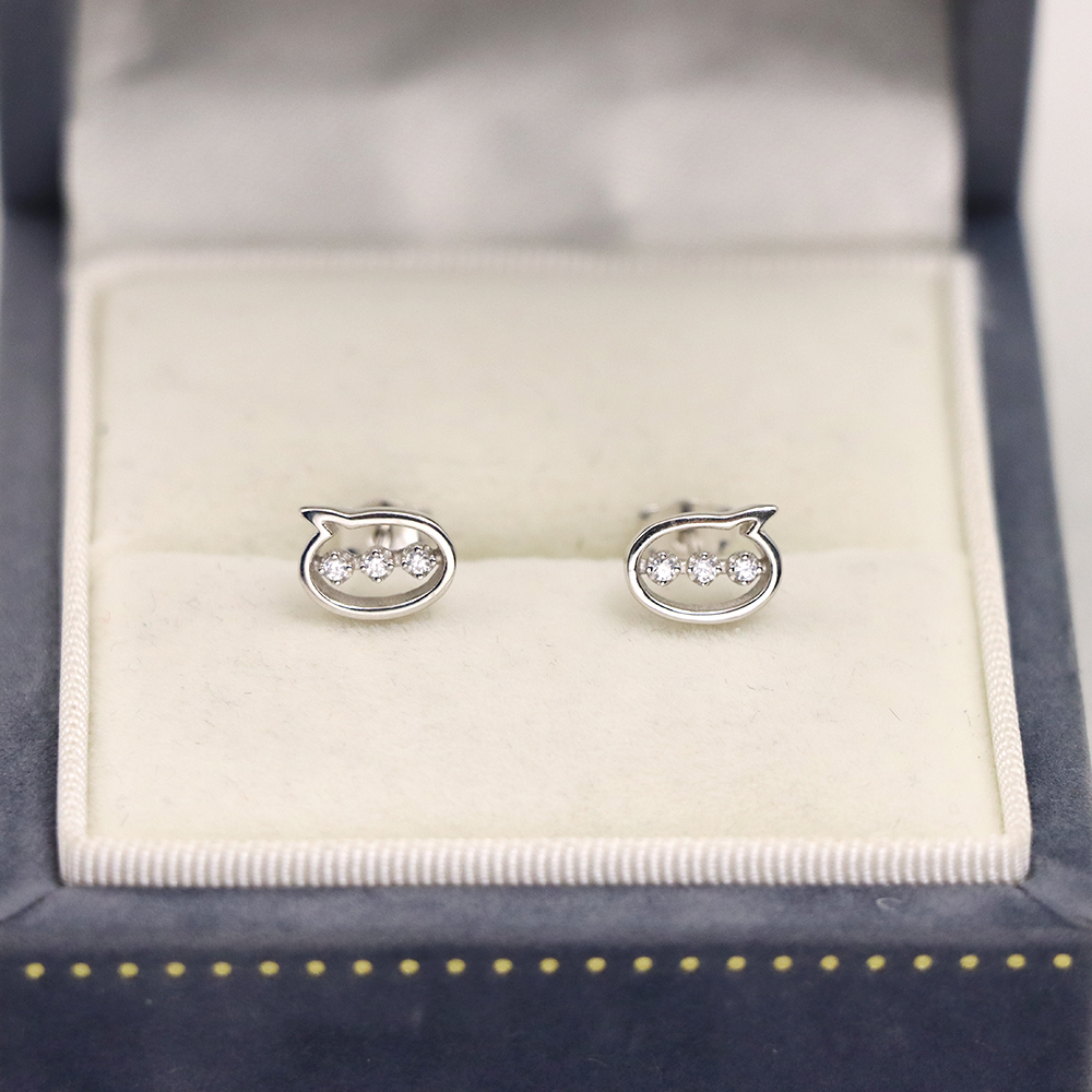 S925 Sterling Silver Symbol-shaped Stud Earrings for Women