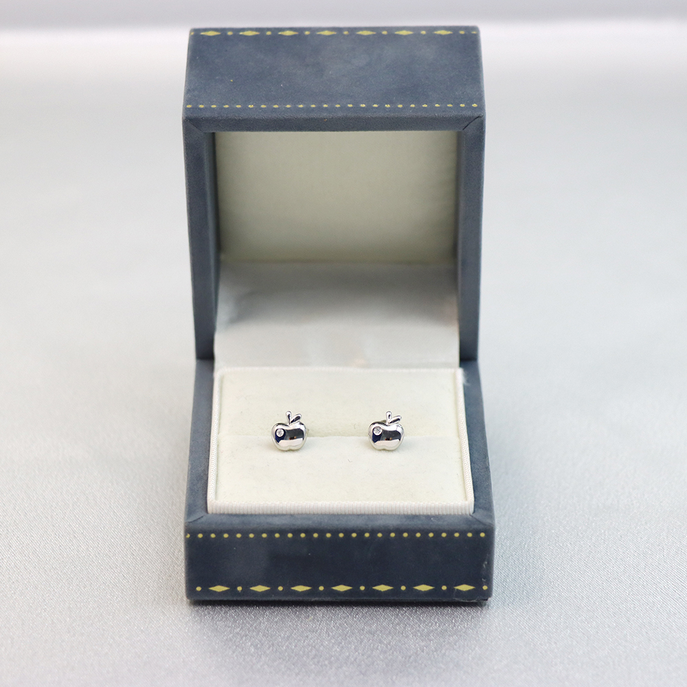 S925 Sterling Silver Exquisite Mini Apple-shaped Stud Earrings for Women