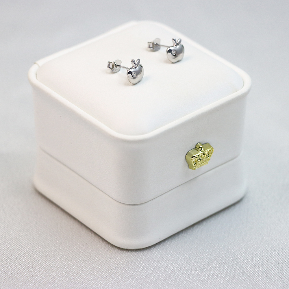 S925 Sterling Silver Exquisite Mini Apple-shaped Stud Earrings for Women