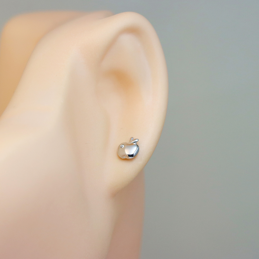 S925 Sterling Silver Exquisite Mini Apple-shaped Stud Earrings for Women