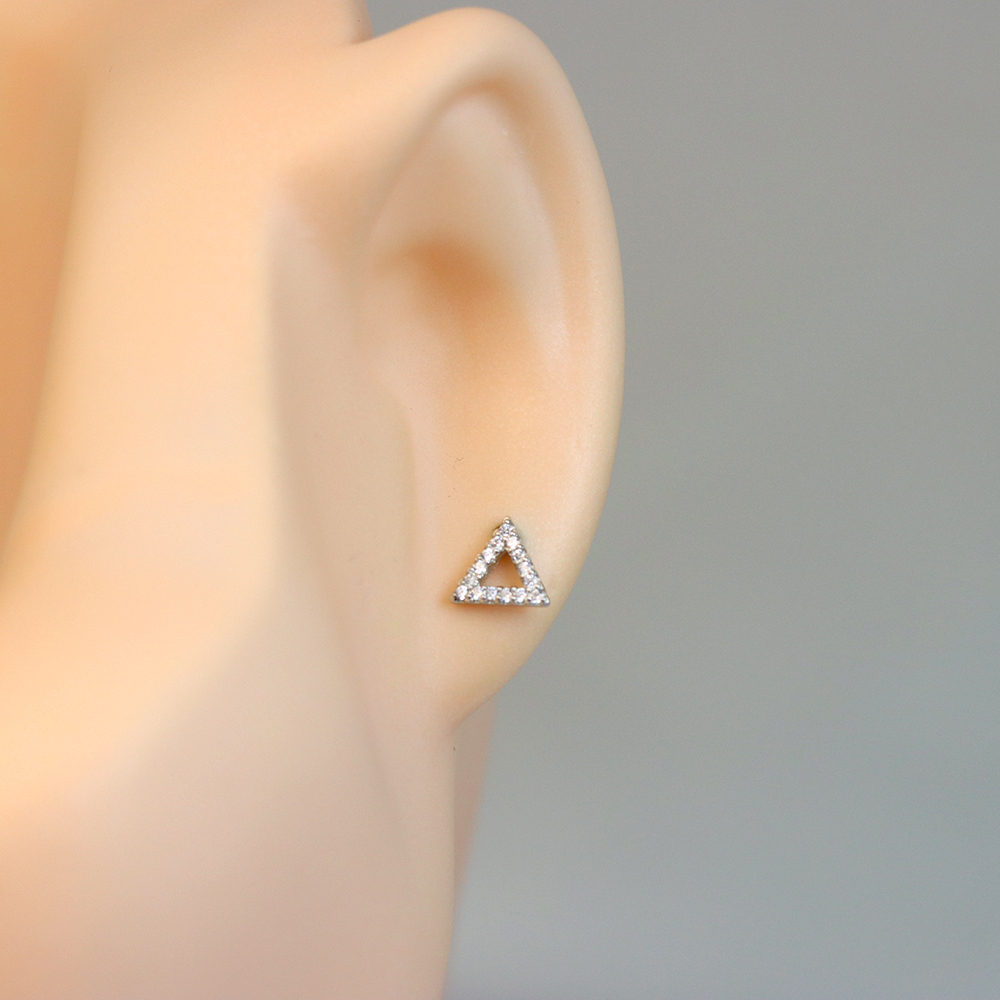 S925 Silver Triangle-shaped Stud Earrings for Women