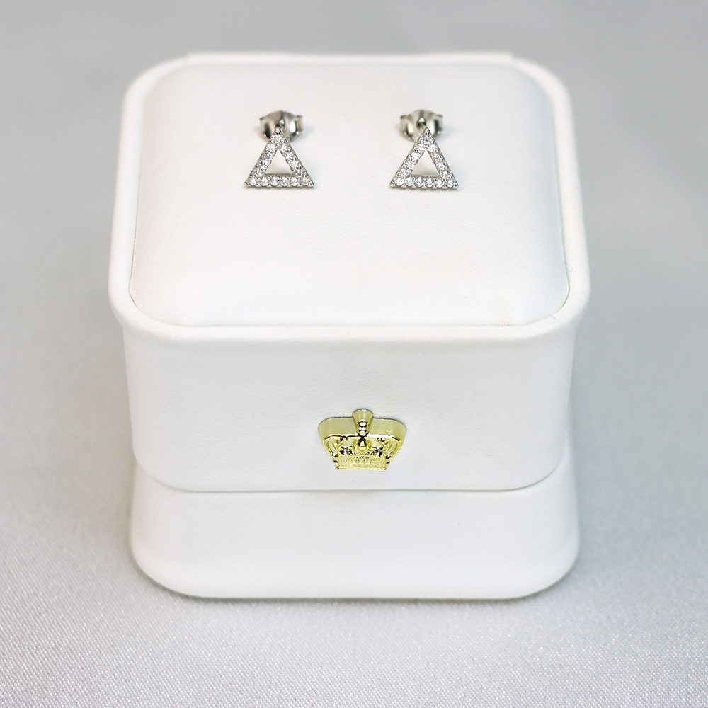 S925 Silver Triangle-shaped Stud Earrings for Women