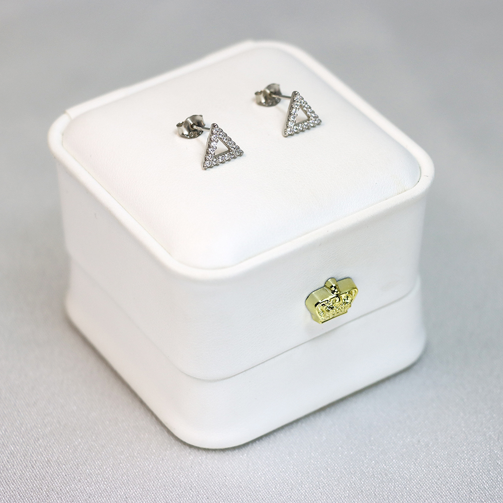 S925 Silver Triangle-shaped Stud Earrings for Women