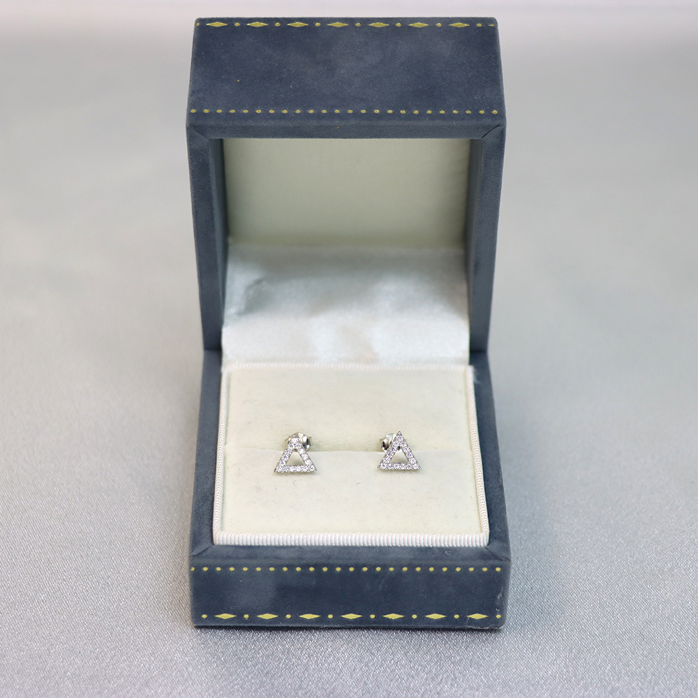 S925 Silver Triangle-shaped Stud Earrings for Women