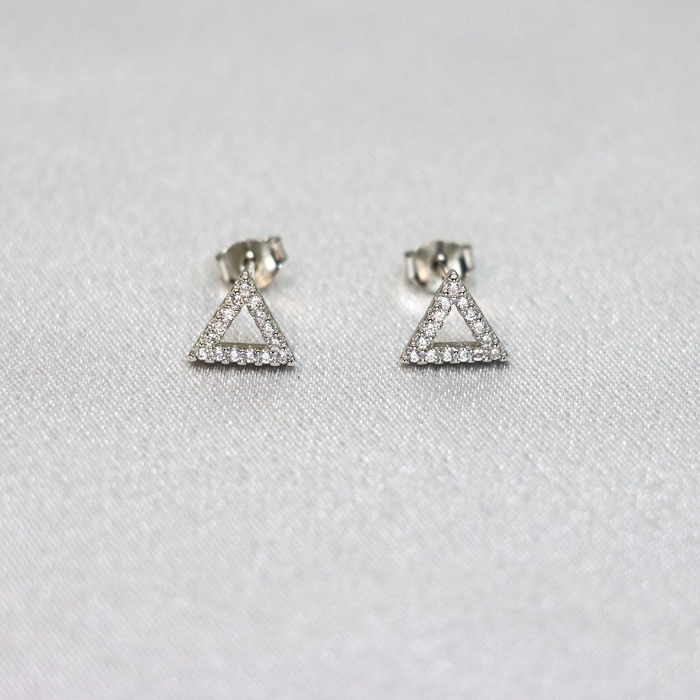 S925 Silver Triangle-shaped Stud Earrings for Women