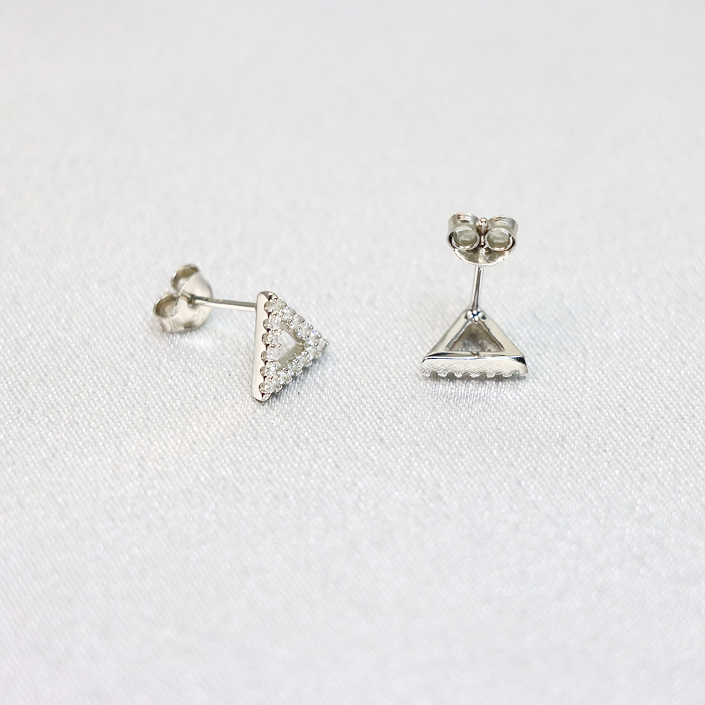 S925 Silver Triangle-shaped Stud Earrings for Women