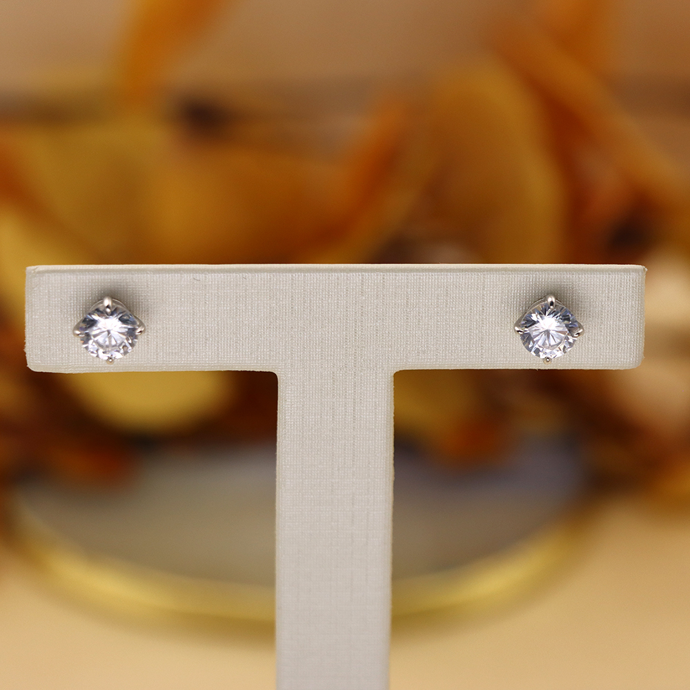 S925 Sterling Silver Simple Single Diamond Earring