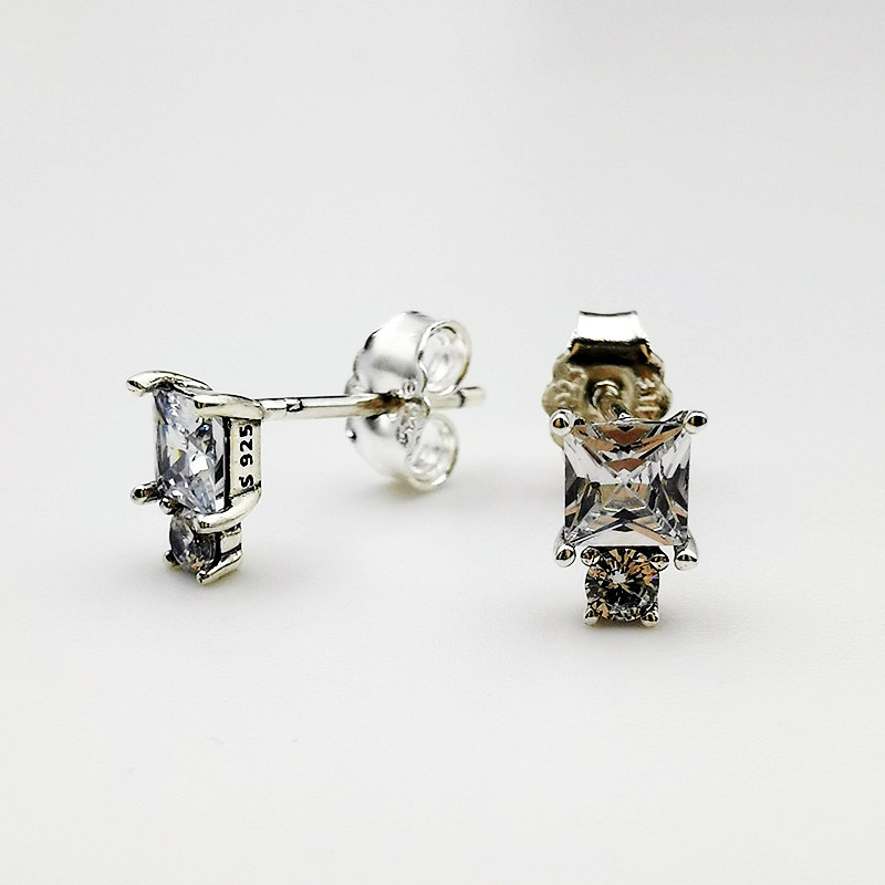 Pandora S925 ALE SILVER Ohrstecker Round & Square