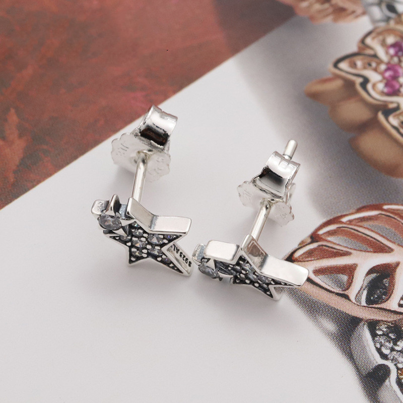 Pandora Sparkling Asymmetric Stars Stud Earrings S925 ALE