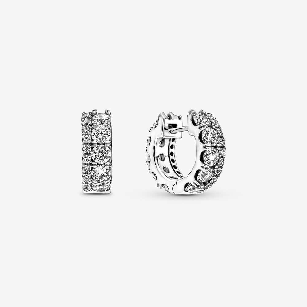 Double Band Pavé Hoop Earrings Pandora Ohrringe