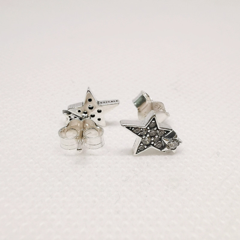 Pandora Sparkling Asymmetric Stars Stud Earrings S925 ALE