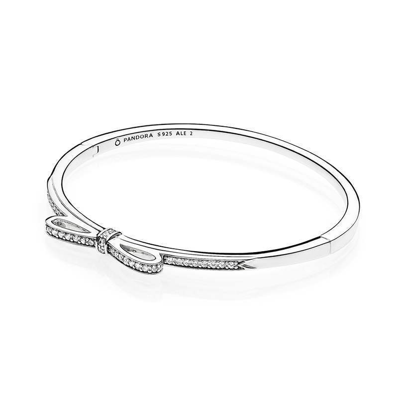Pandora SIZE 2 SPARKLING BOW BANGLE
