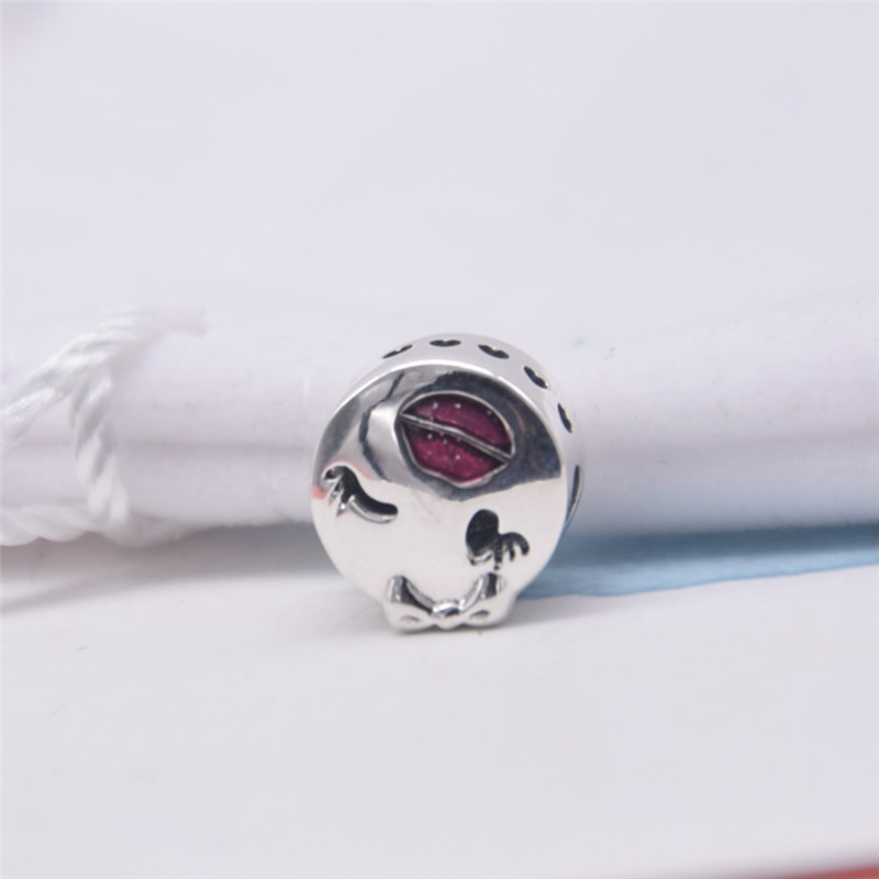 NEW Pandora Playful Wink Charm Face Lips Emoji Flirty Silver