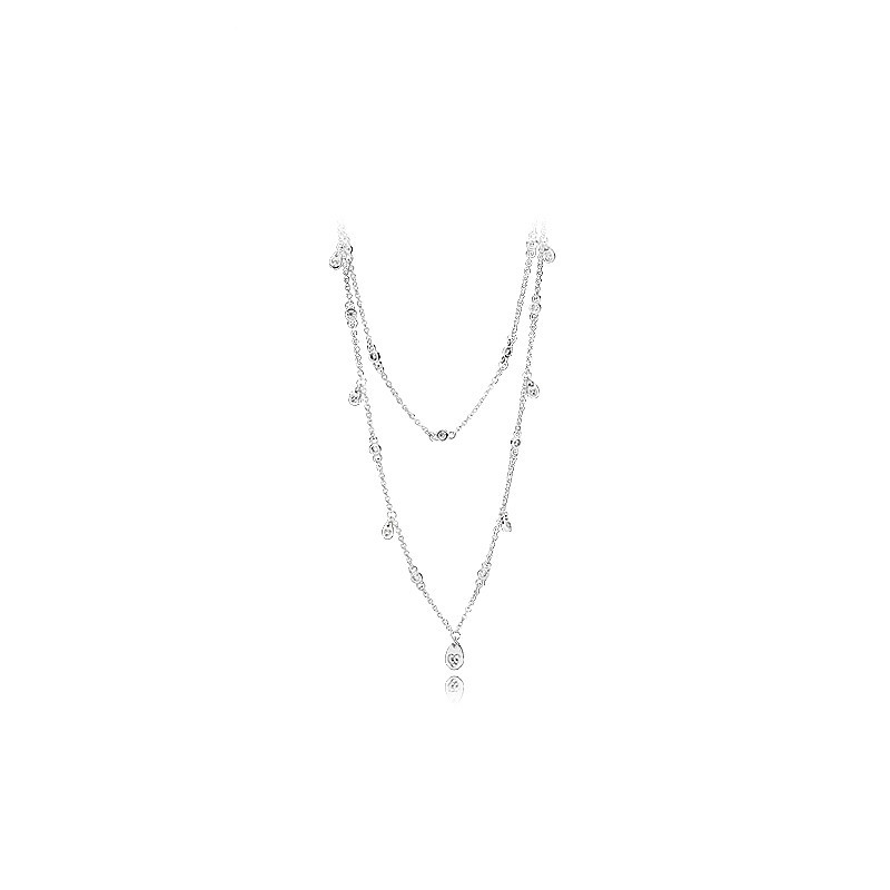 Pandora SILVER NECKLACE CHANDELIER DROPLETS - 45CM