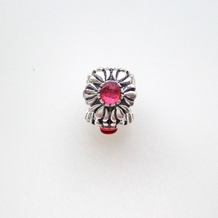 Pandora Birthday Blooms Charm "July - Carnelian"