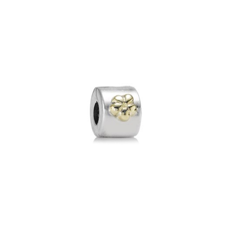 Pandora silver GOLD FLOWER CLIP STOPPER Charm