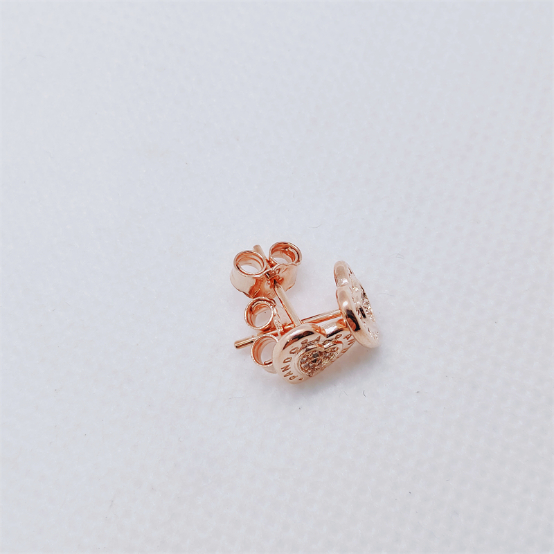 SIGNATURE HEART Pandora Shine Rose GOLD Plated LOGO Earring Studs