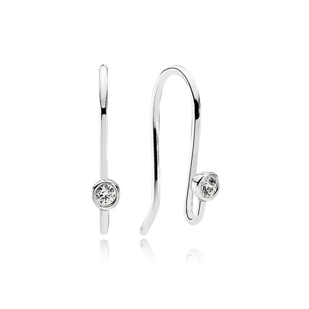 RETIRED Pandora Silver Compose Dangle EARRINGS POSTS Hooks