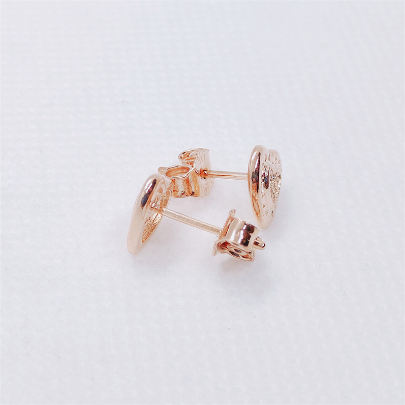 SIGNATURE HEART Pandora Shine Rose GOLD Plated LOGO Earring Studs