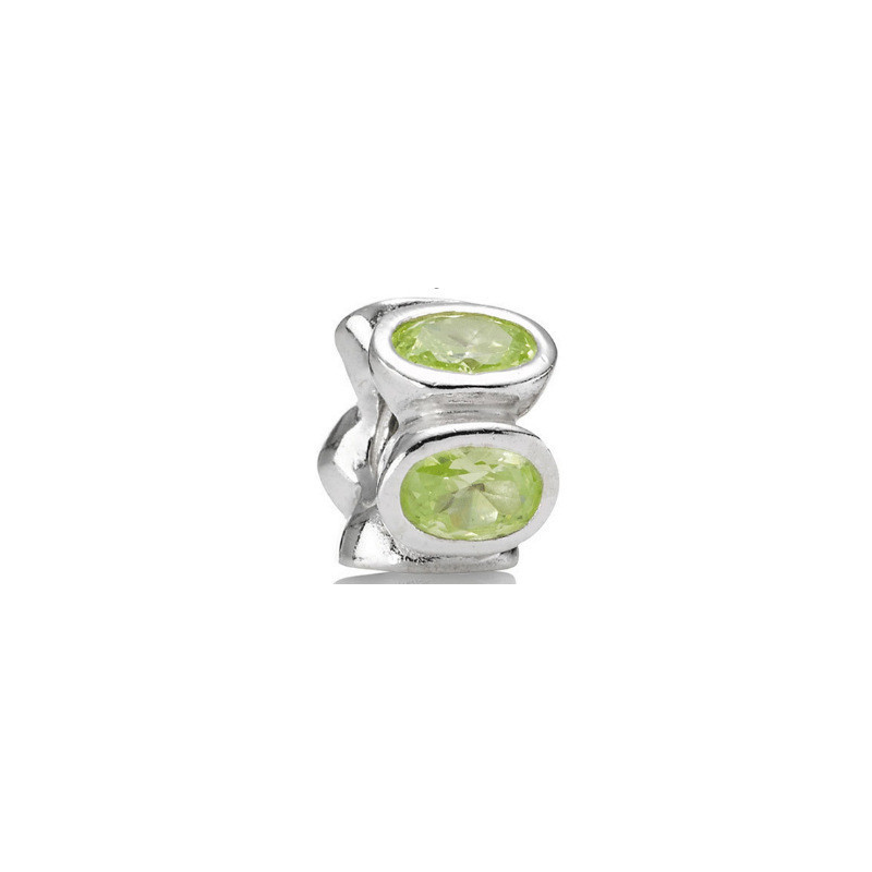 Pandora Silver Lime Ovals Cubic Zirconia Bead