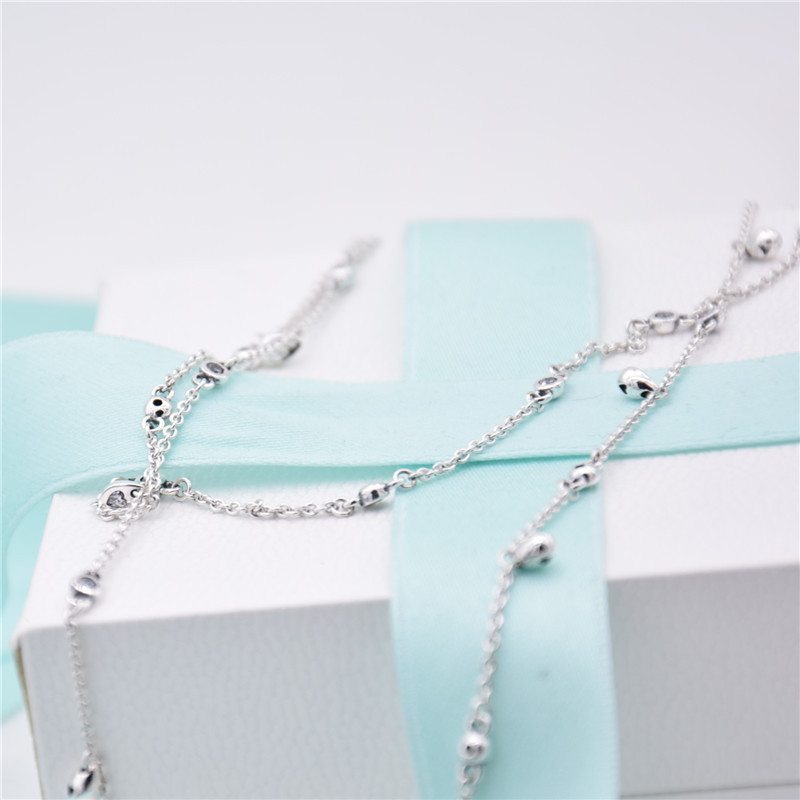 Pandora SILVER NECKLACE CHANDELIER DROPLETS - 45CM