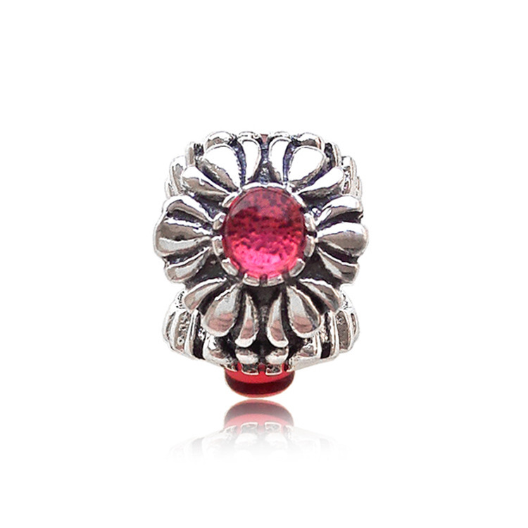 Pandora Birthday Blooms Charm "July - Carnelian"
