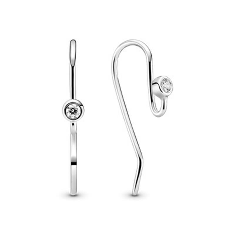 RETIRED Pandora Silver Compose Dangle EARRINGS POSTS Hooks