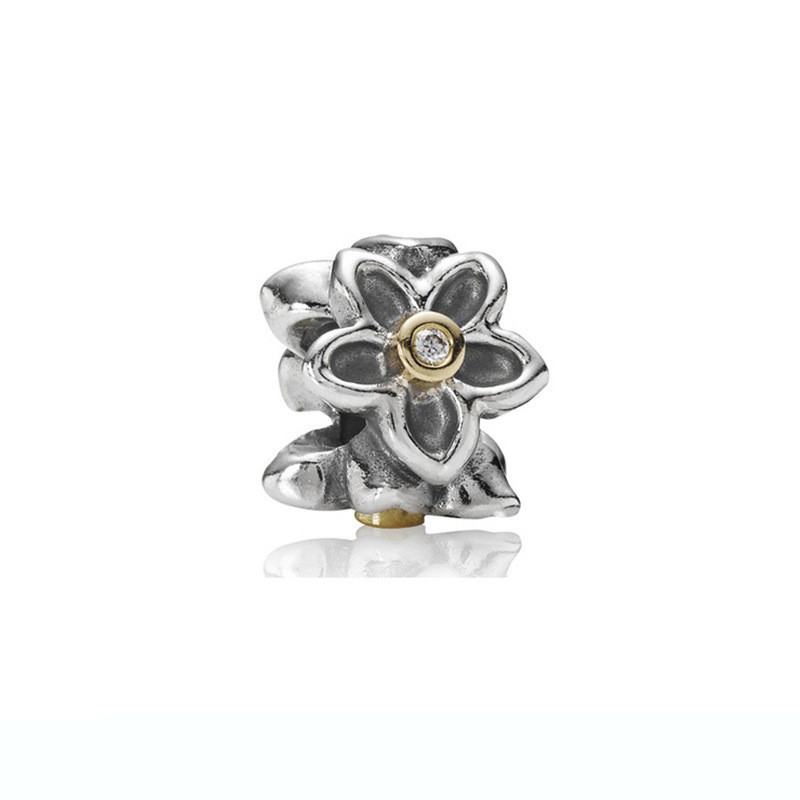 Pandora TWO TONE HAWTHORN CHARM DIAMOND SILVER