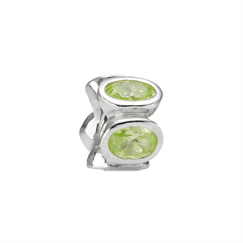 Pandora Silver Lime Ovals Cubic Zirconia Bead