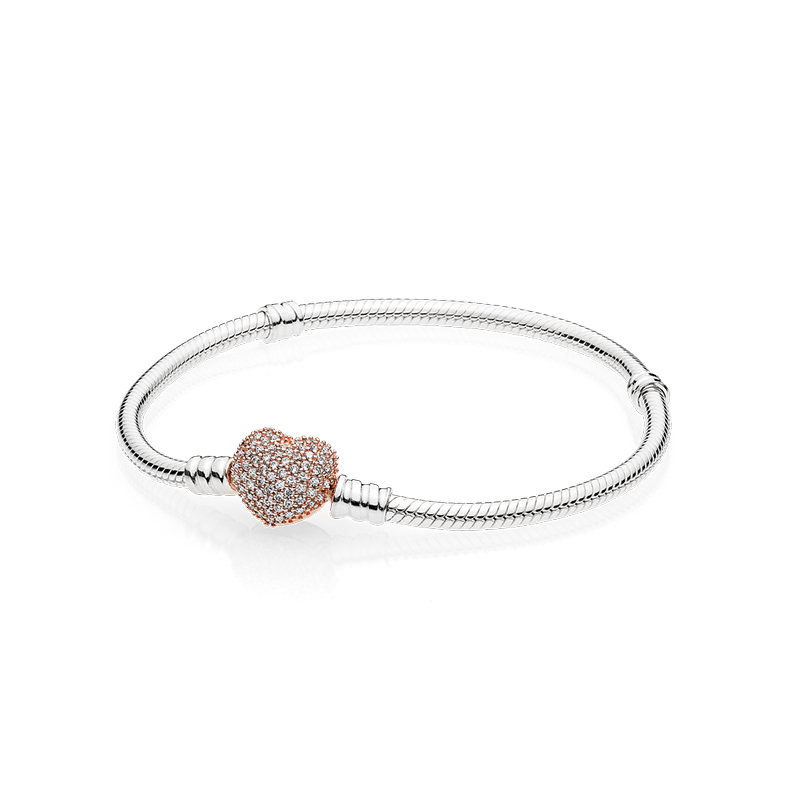 Pandora ROSE Pave Heart Clasp Bracelet