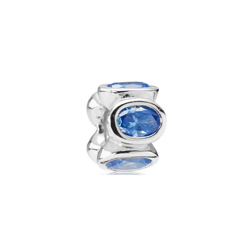 Pandora Blue CZ Oval Lights Charm - - Retired