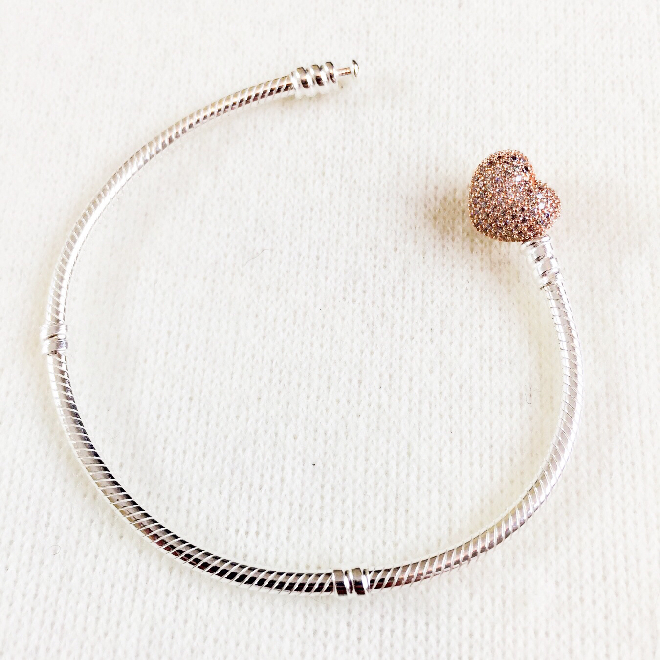 Pandora ROSE Pave Heart Clasp Bracelet