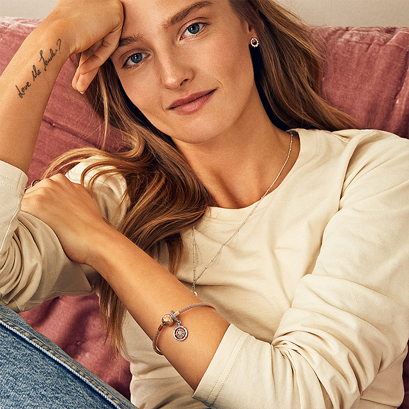 pandora silver earrings beaded circle studs