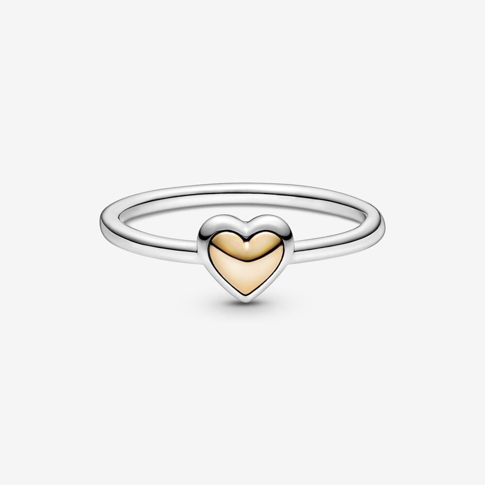 Pandora Domed Golden Heart Ring S925 ALE Size