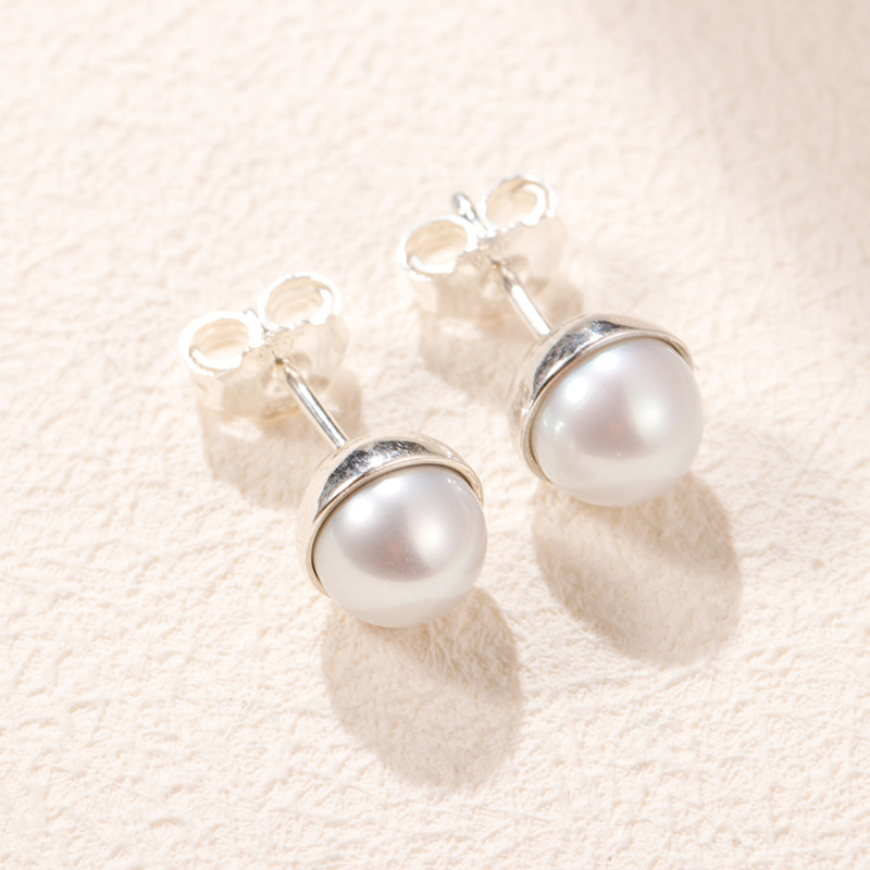 pandora earrings elegant beauty white pearl hinge bx retired