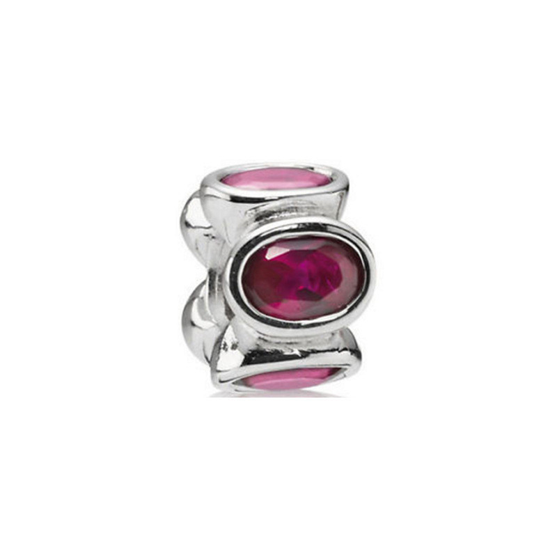pandora ruby zirconia oval lights charm red rare