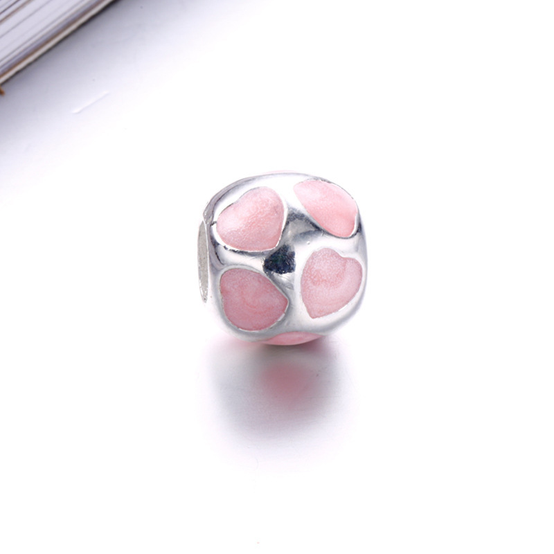 pandora 925 ale sterling silver pink enamelled hearts charm bead