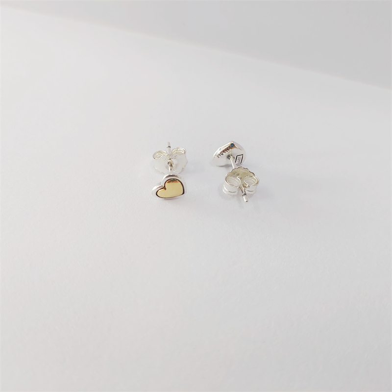 PANDORA Schmuck Damen-Ohrringe Ohrstecker Gewölbtes Goldherz