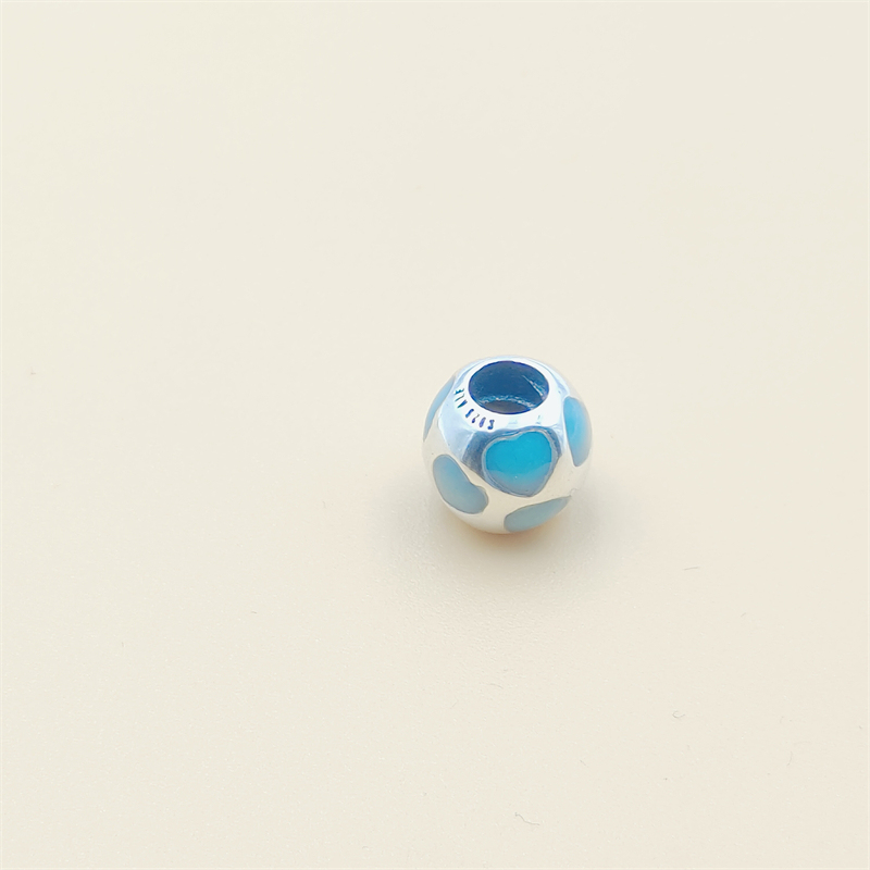 Pandora Blue Enamel Hearts Love You Charm