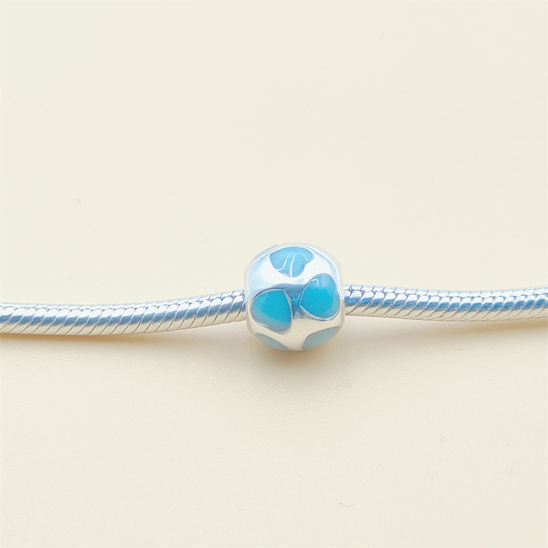 Pandora Blue Enamel Hearts Love You Charm