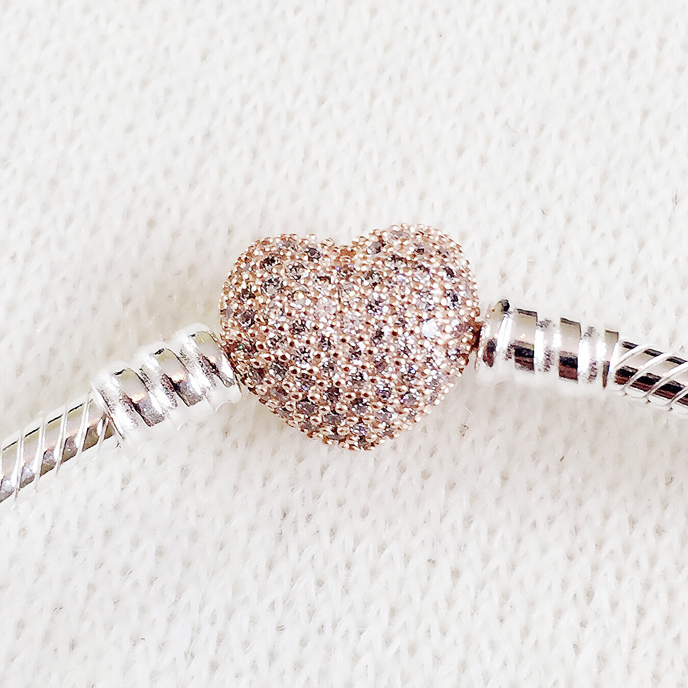 Pandora ROSE Pave Heart Clasp Bracelet