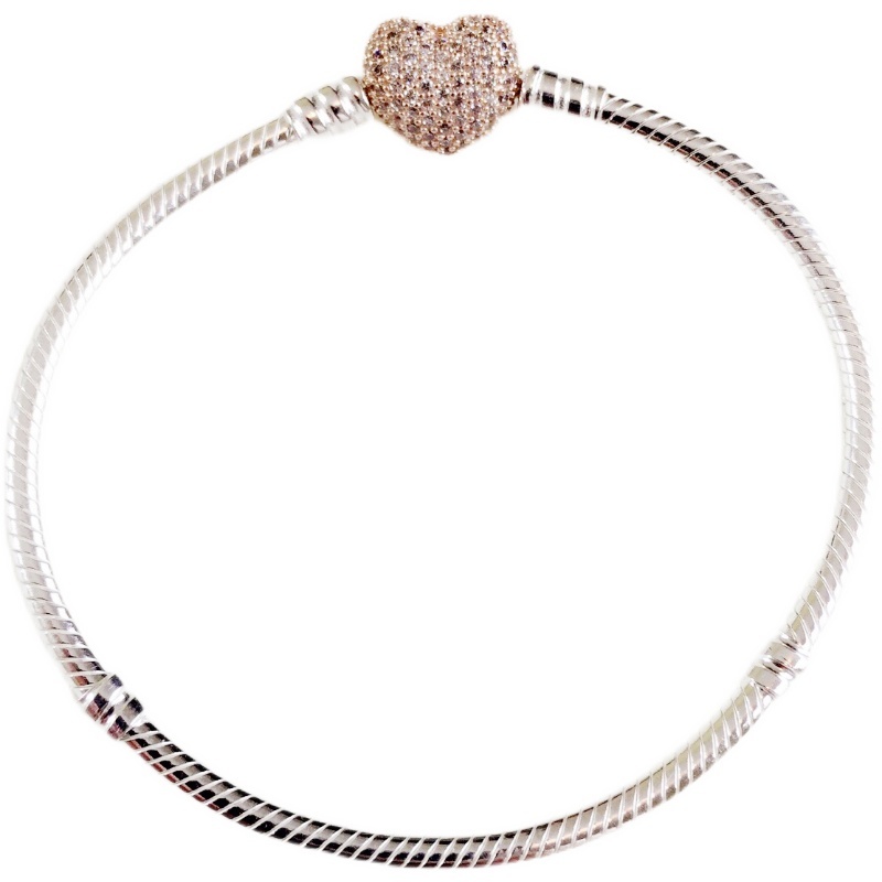 Pandora ROSE Pave Heart Clasp Bracelet