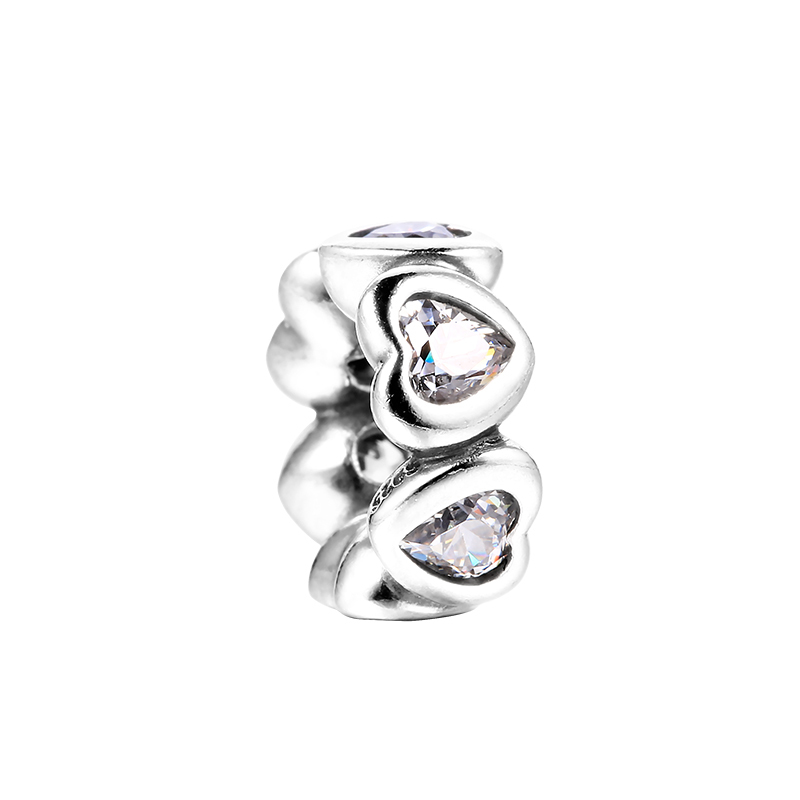 pandora charm silver 925 ale in my heart clear cz spacer charm