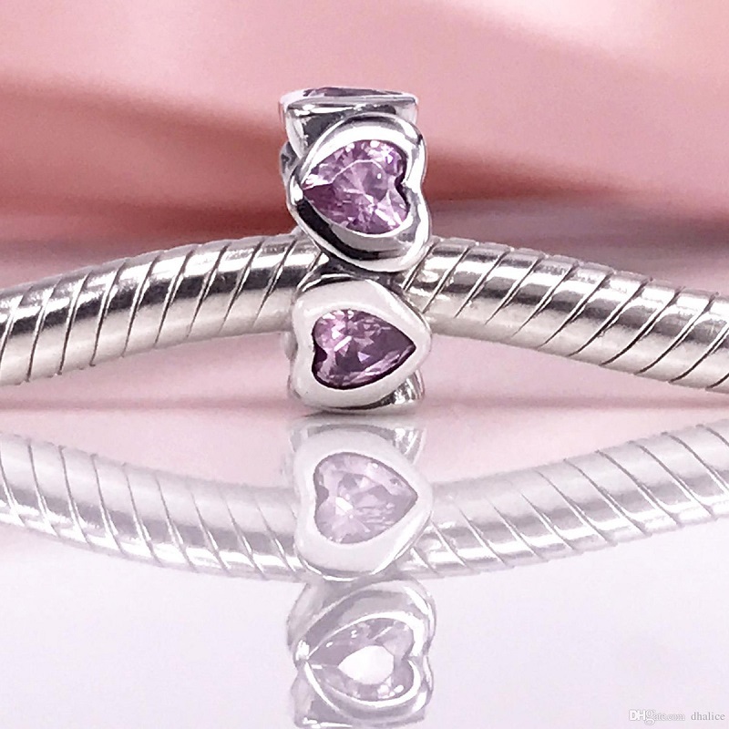 Pandora Charm Space in my Heart, Fancy Pink CZ