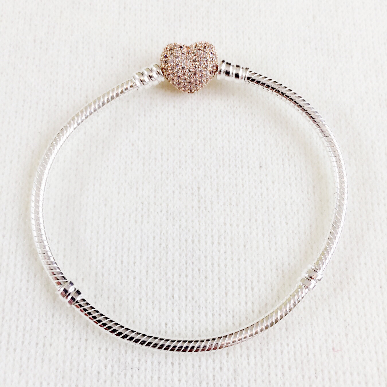 Pandora ROSE Pave Heart Clasp Bracelet