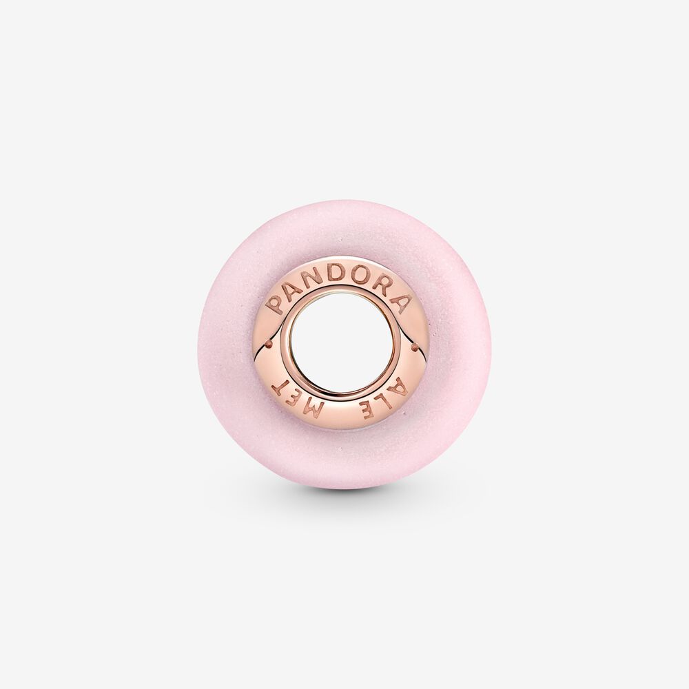 Mattes rosafarbenes Murano-Glas PANDORA Charm